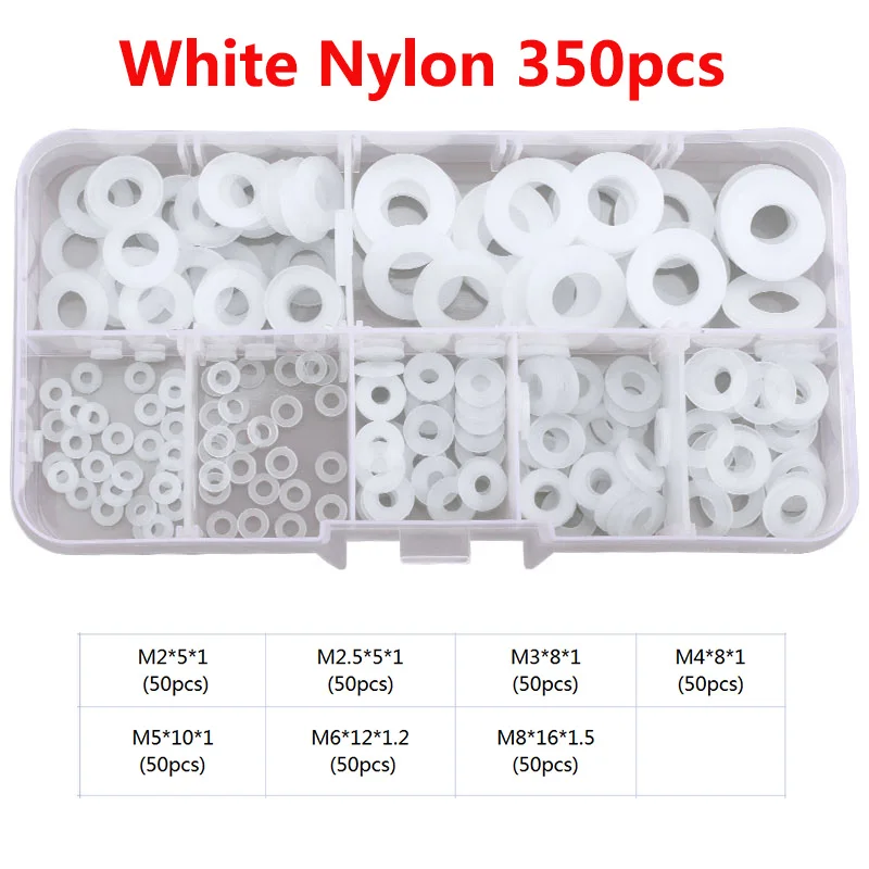 M2 M2.5 M3 M4 M5 M6 M8 Nylon Gasket Transparent PVC Washer Red Steel Paper Plastic Flat Washer Spacer Insulation Gasket Ring Kit