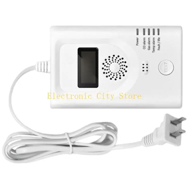 CO GAS DEPED TEATED TUYỆT VỜI Báo động rò rỉ dễ cháy với màn hình LCD Không có pin HU8D