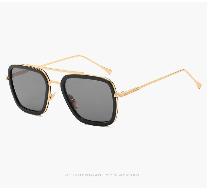 Tony Stark Sonnenbrille für Männer und Frauen Steampunk-Brille UV-Schutz Shades Outdoor Punk-Eyewear – Detail 6