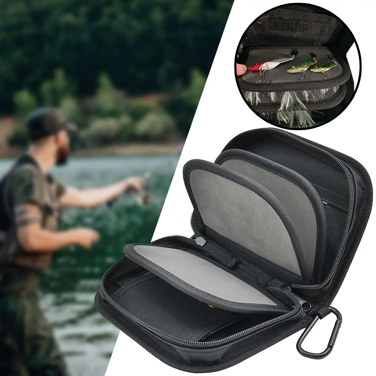 

Сумка для рыболовных приманок, сумка для рыболовных джиг-приманок для пресной и соленой воды, спиннербейты, кошелек, сумка для хранения рыболовных приманок, твердый чехол