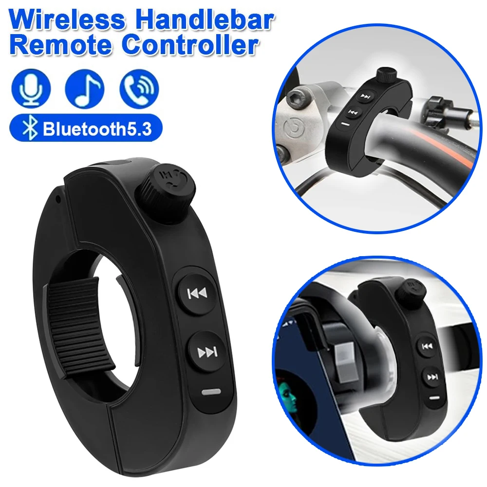 

V5.3 Wireless Handlebar Remote Controller Motorcycle Helmet Headset Remote Buttons Handsfree Voice Assistant Kit Waterproof