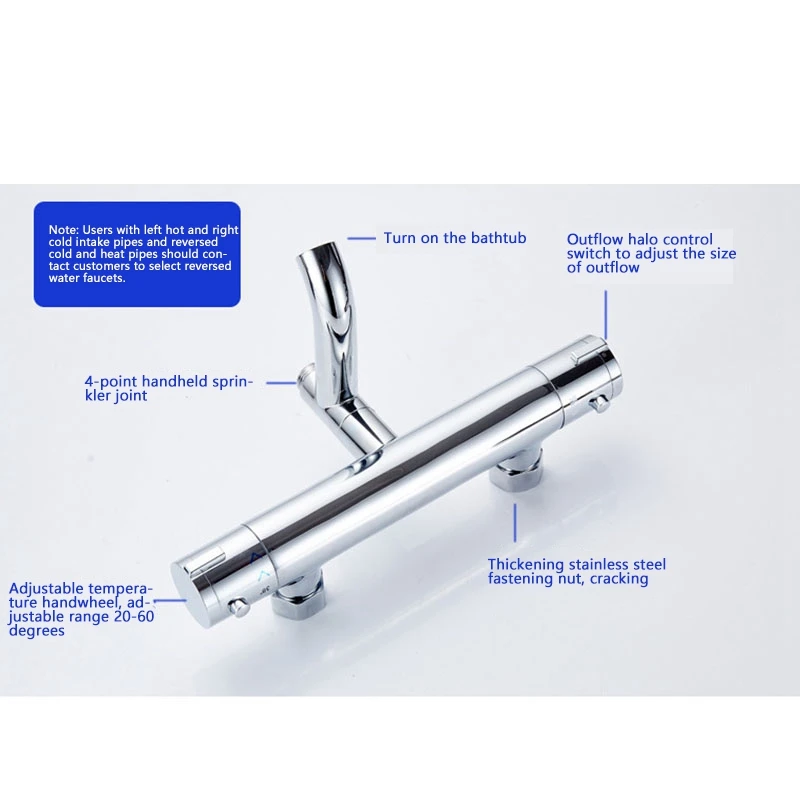TKOH-Bathroom Bath Shower Faucets Water Control Valve Thermostatic Valve Mixer Faucet Wall Mounted Brass Shower Faucets Mixer Va