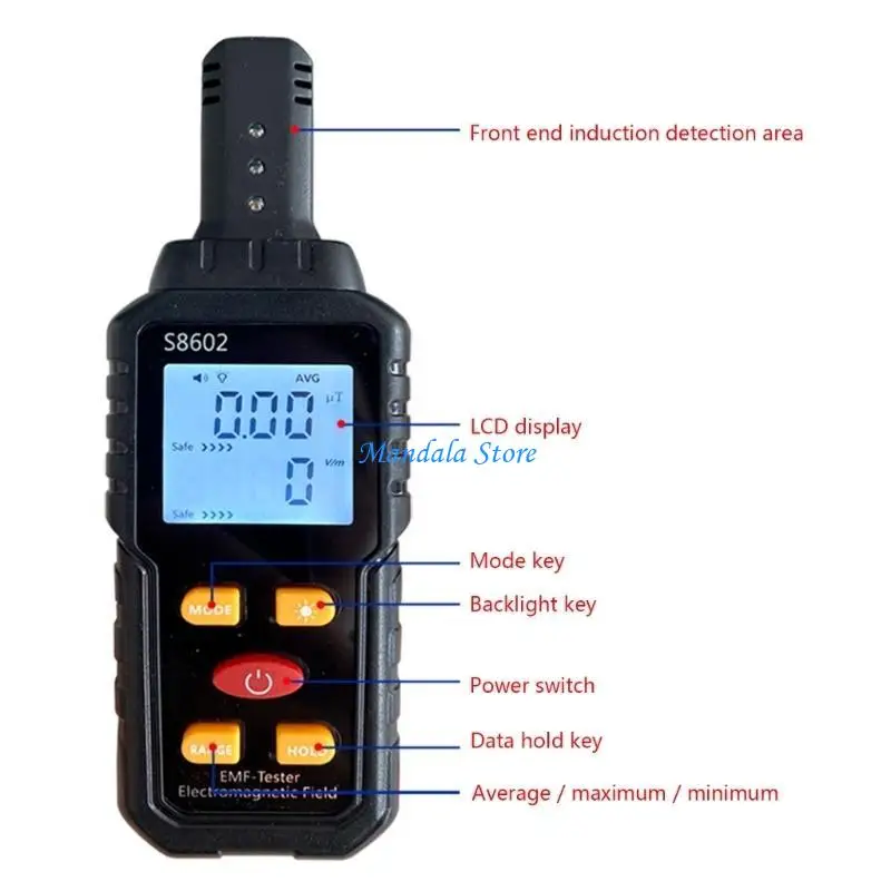 

U2JC EMF Meter 5HZ-3.500HZ Digital EMF Detector 3-in-1 EMF Tester Equipment Electromagnetic Radiation Detector