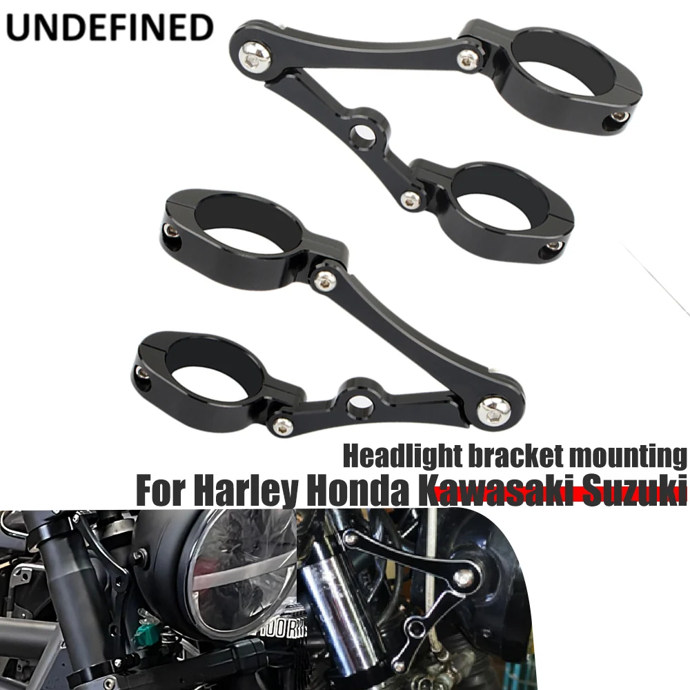 

52mm-54mm Motorcycle Headlight Bracket Mount Clamp For Harley Kawasaki Suzuki Yamaha Victory Cafe Racer Chopper Bobber Universal