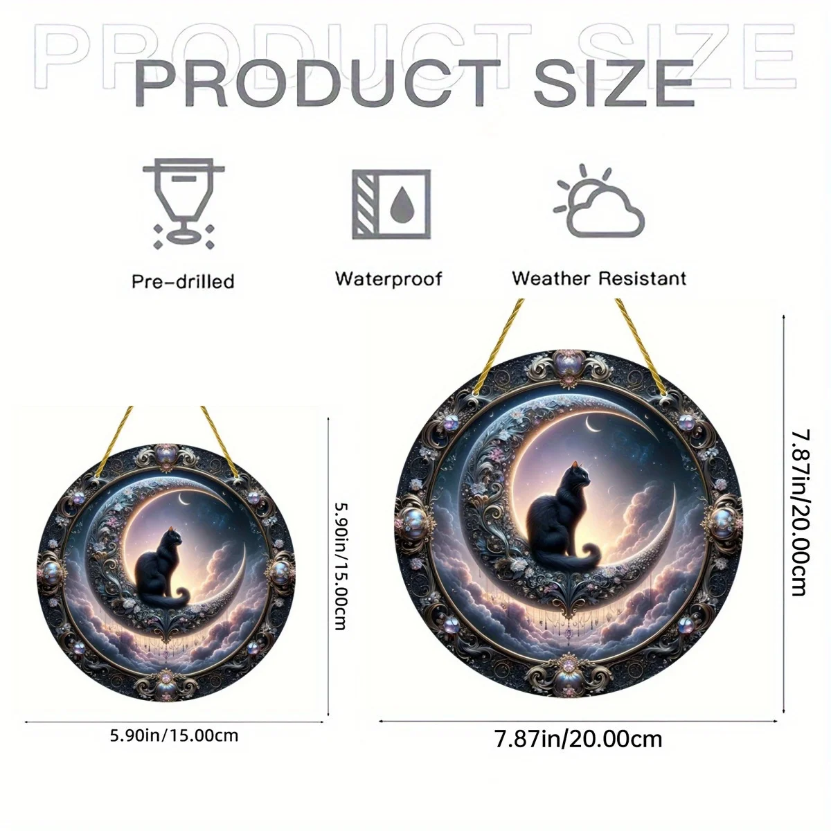 Charming Black Cat Suncatcher - Acrylic Window Hanging Decor, Animal Themed, Birthday Gift for Pet Lovers
