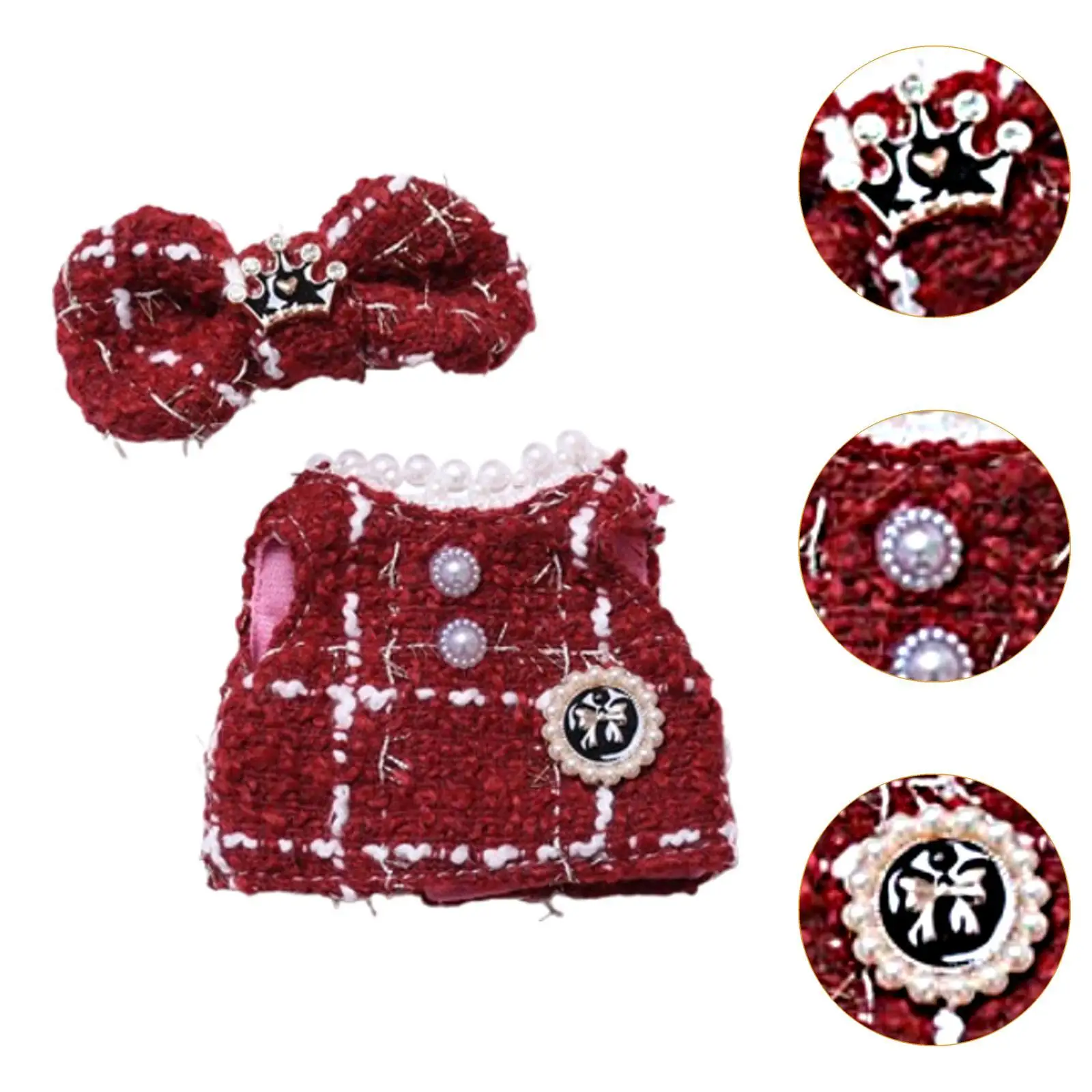 17cm Girl Doll Clothes Red Dress Removable Fashion Outfit Accessories for Dolls House Photo Props