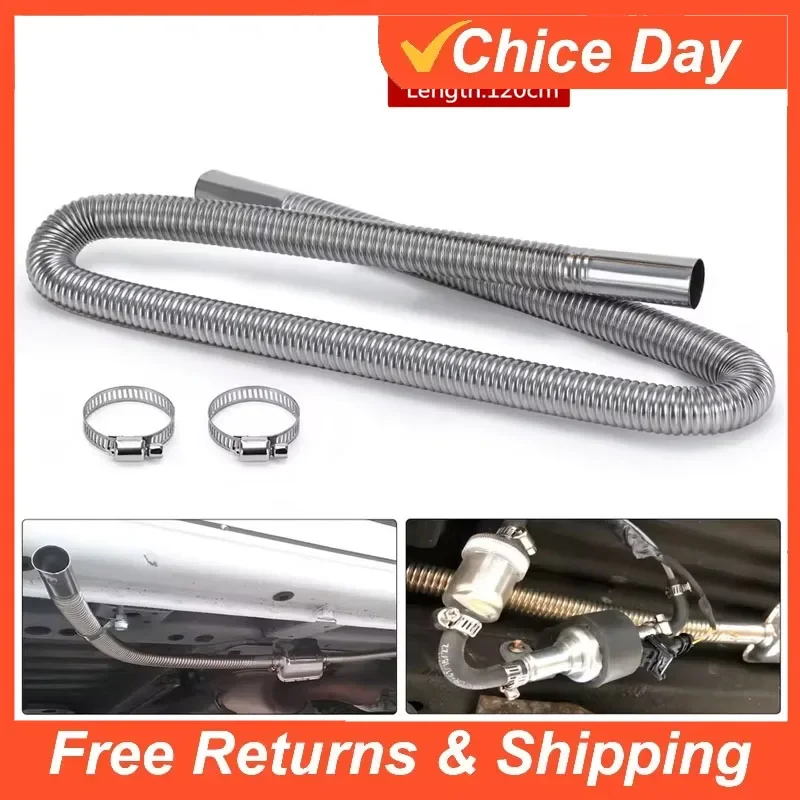 Car Air Parking Heater Exhaust Pipe with 2 Clamps Fuel Tank Exhaust Pipe Hose Tube Stainless Steel For Diesel Heater Amagi