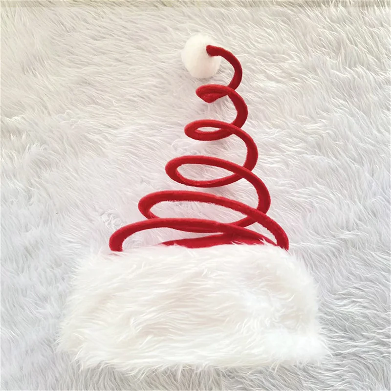 Santa Hat Christmas Tree Coil Spring Hat Light Up Holiday Party Swirl Santa Hat Springy Santa Hat For Adults