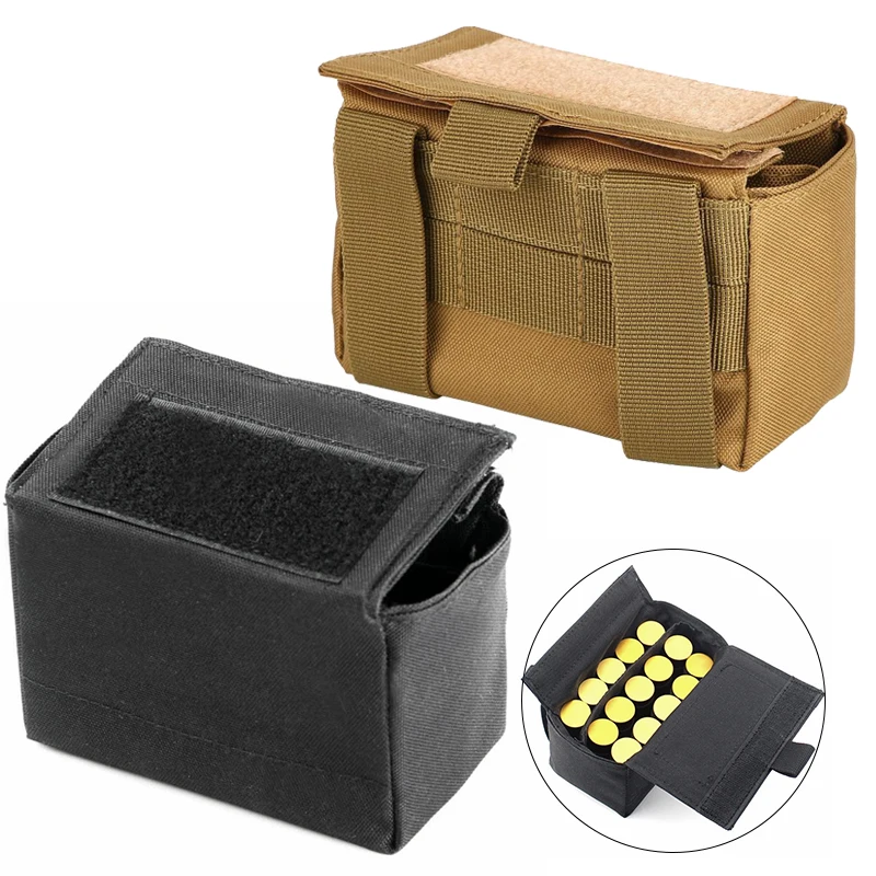 15 Round Tactical Shell Holder Reload Holder Molle Mag Bag for 12 Gauge/20G Carrier Belt Pouch