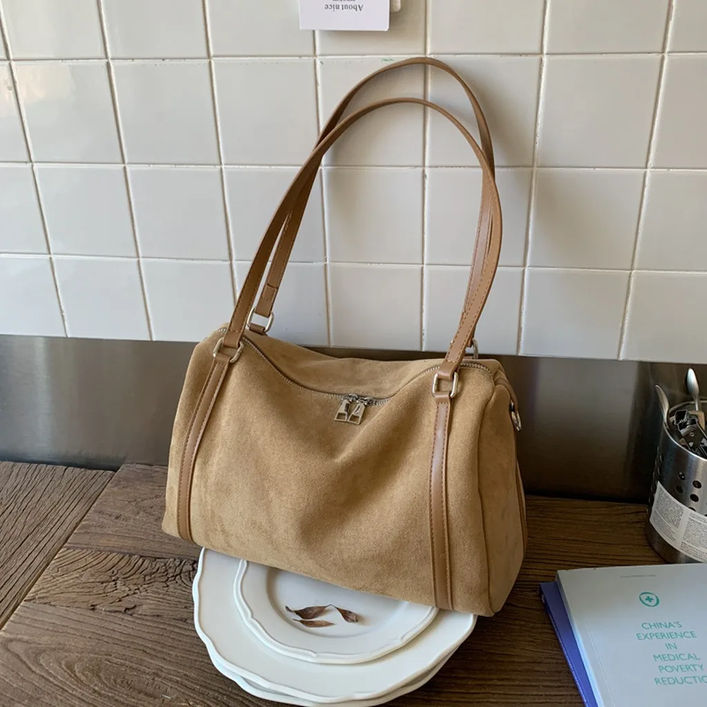 Vintage Bag Patchwork Underarm Bag Daily Shoulder Handbag Large Capacity Handbag For Shoulder Carry Hand Carry Daily Outings