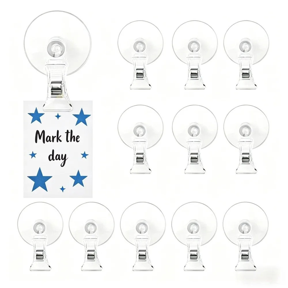 Multi-Purpose Plastic Suction Cup Clip 360° Rotatable Clear POP Display Clip Retail Sign Clip Aquarium