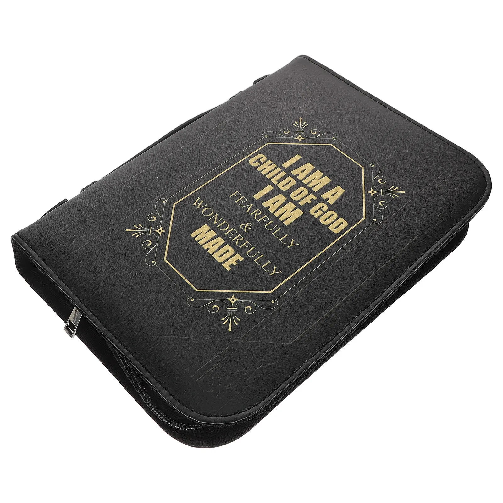 

Vintage Cross Bible Carry Case Carrying Handle Protective Zipper Book Cover Church Bag for Bible Study Essentials