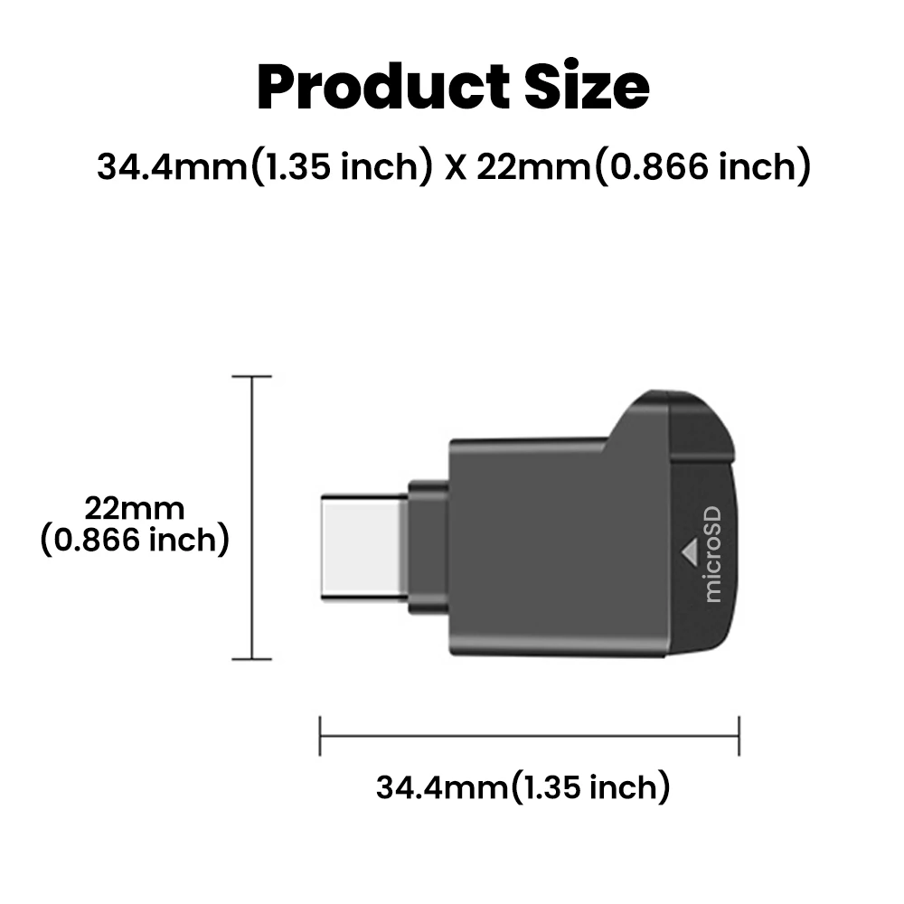USB Type C 2.0 Mini TF Card Reader Support 2TB Capacity High Speed Transfer Universal for Type C Devices iPhone 15 16 17 Sumsung