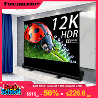 Universal Portable Floor Standing Pull Up Projection Screen 16:9 4:3 16:10 Full Screen for Normal UST Projectors 4K 3D Supported