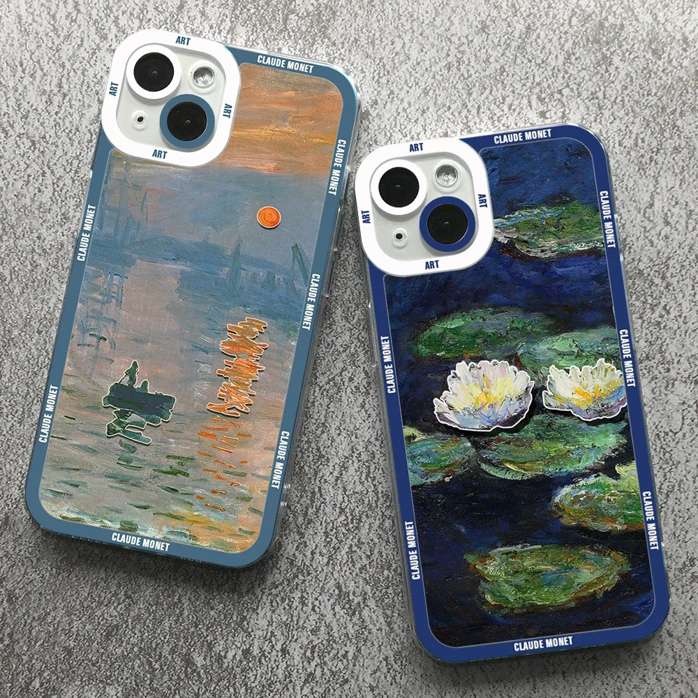 Claude Monet Art Phone Case For iPhone 15 14 13 12 11 Pro Max Mini XS X XR SE 7 8 Plus Soft Cover