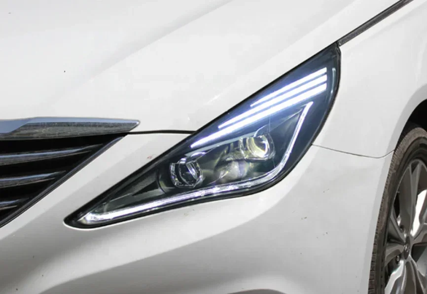 Modify Head Lamp for Sonata 2011-2014 Dynamic DRL Front Bumper LED Fog Lamp Indicator Body Kits Auto Accessories