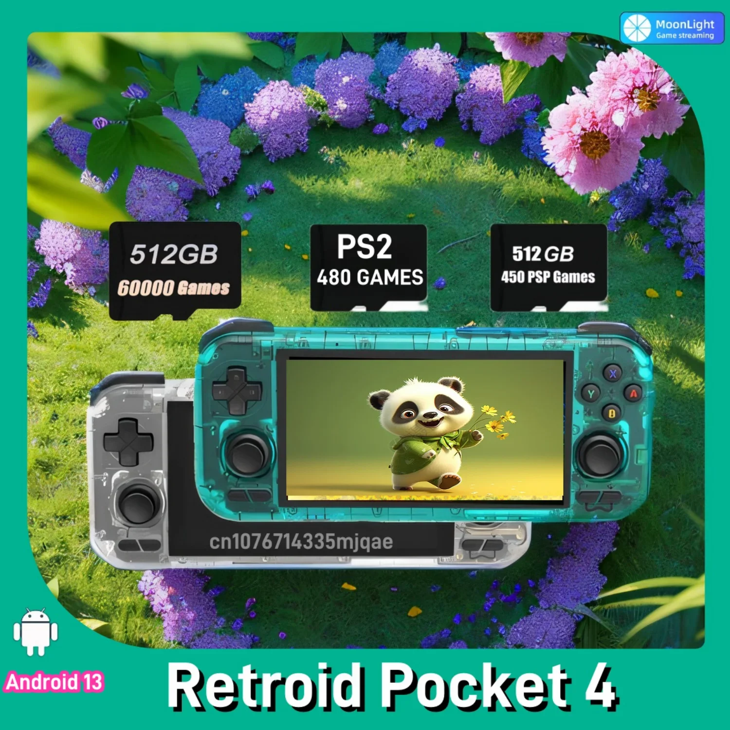 

Retroid Pocket 4 /4 PRO Handheld Game Console 8G+128G Android 13 D1100 CPU 5.2 WiFi 5000mAh Gaming Console 512GB PSP PS2 GAMES