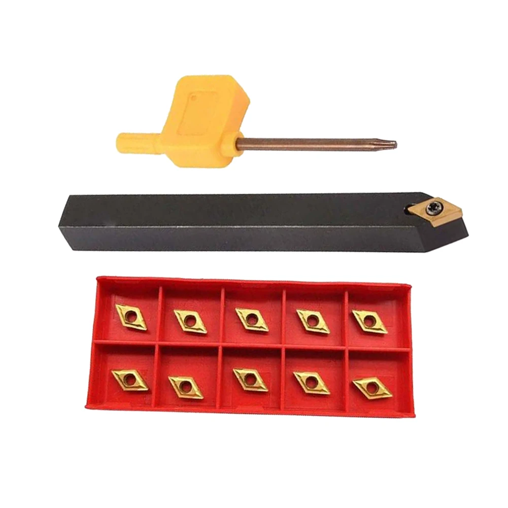 

Effortlessly Switch Out Inserts with SDNCN1212H07 Lathe External Turning Tool Holder and 10 DCMT070204 Inserts