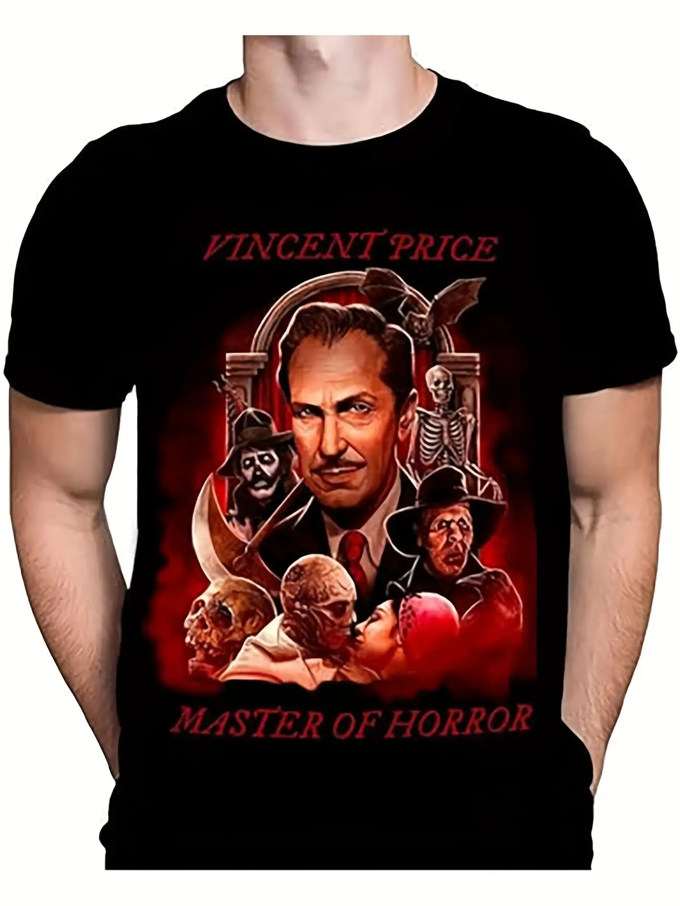 

Men's Vincent Price Horror Master Pattern T-shirt Vincent Price and Iconic Character Breathable T-shirt