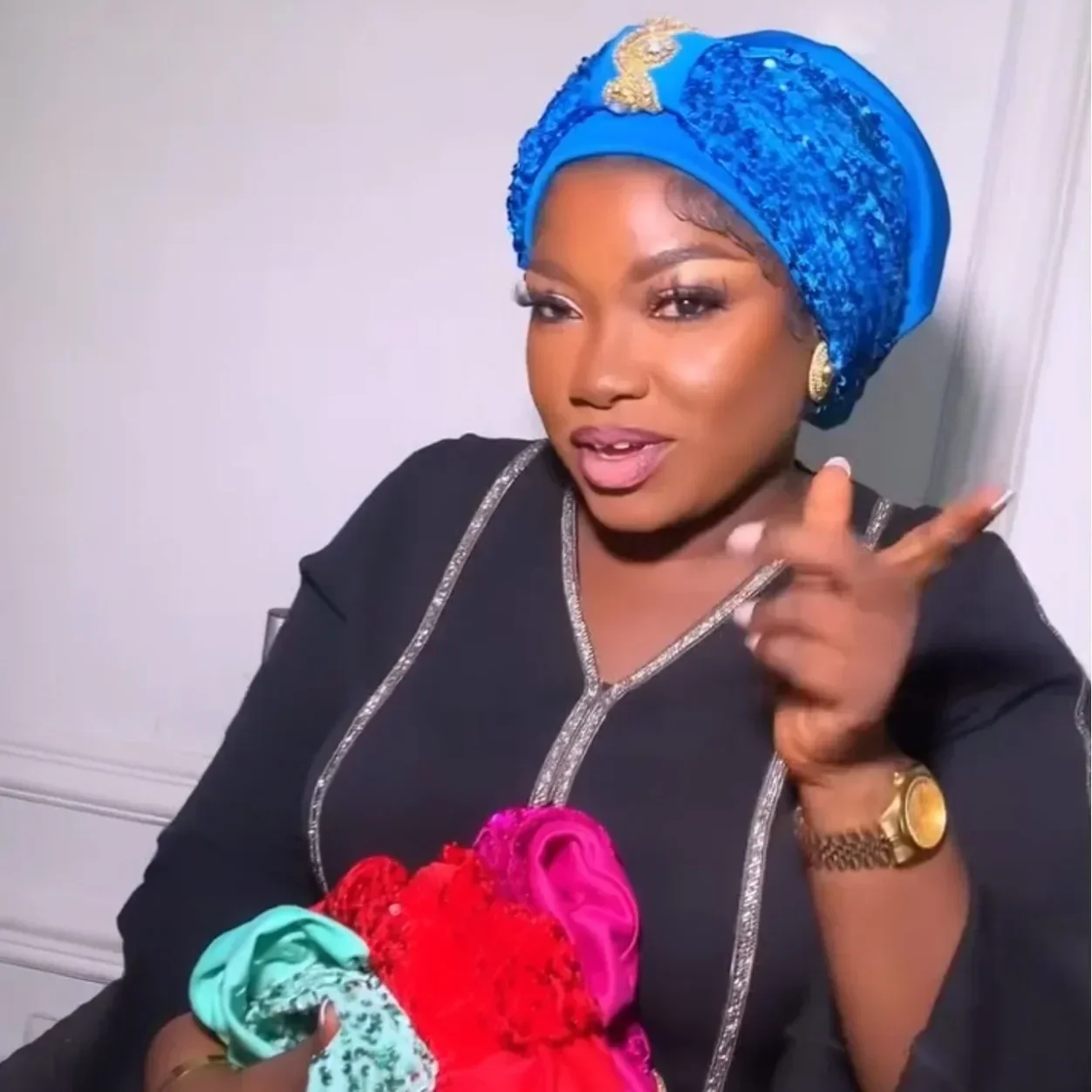 

African Headtie Velvet Diamonds Velvet Turban Hat for Women Muslim Sequin Bonnet Already Made Auto Gele Head Wraps Party Wedding