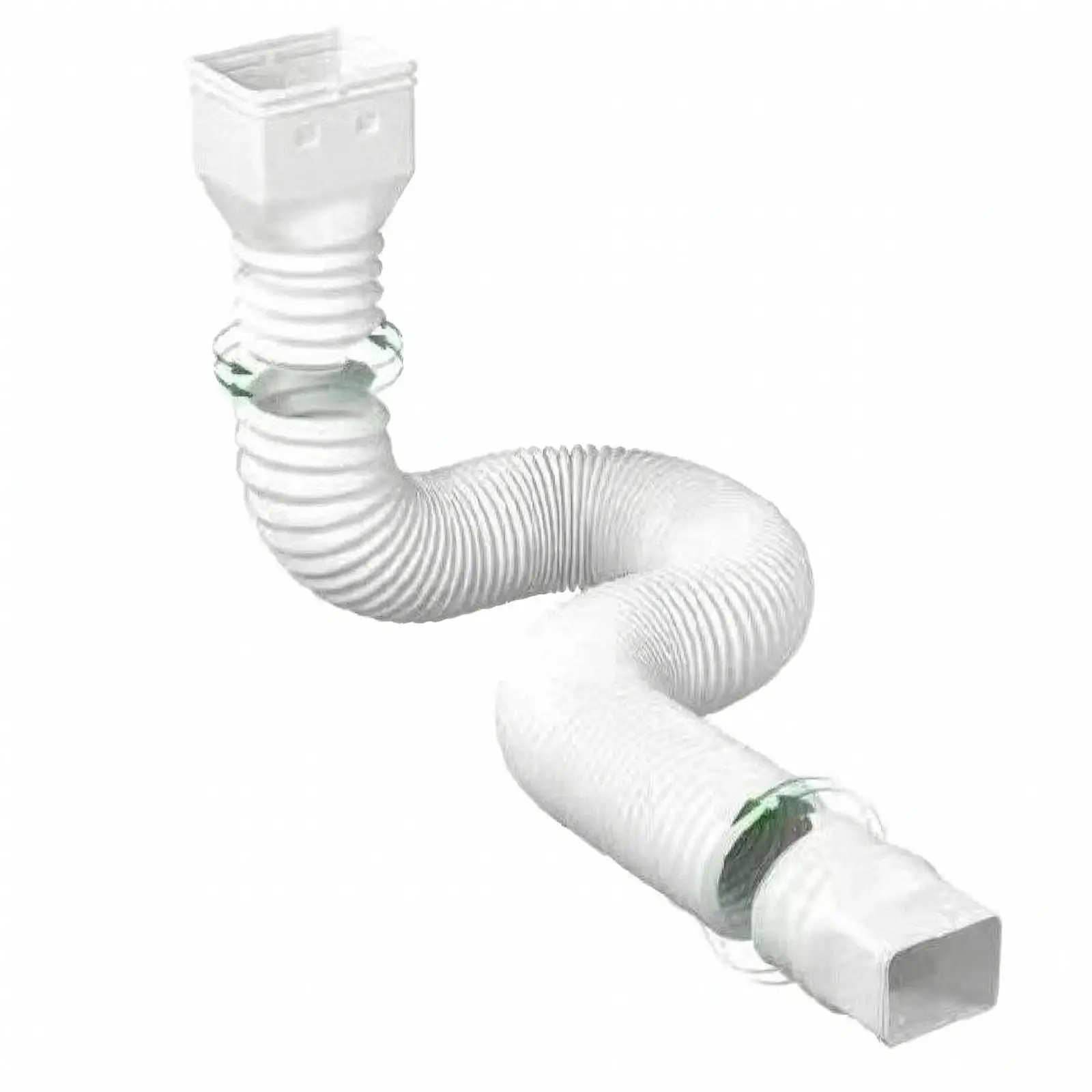 Corrugated Downspout Extension Bendable Rainwater Downpipe for Yard Drainage Copper Plastic Composite White Outdoor Gutter