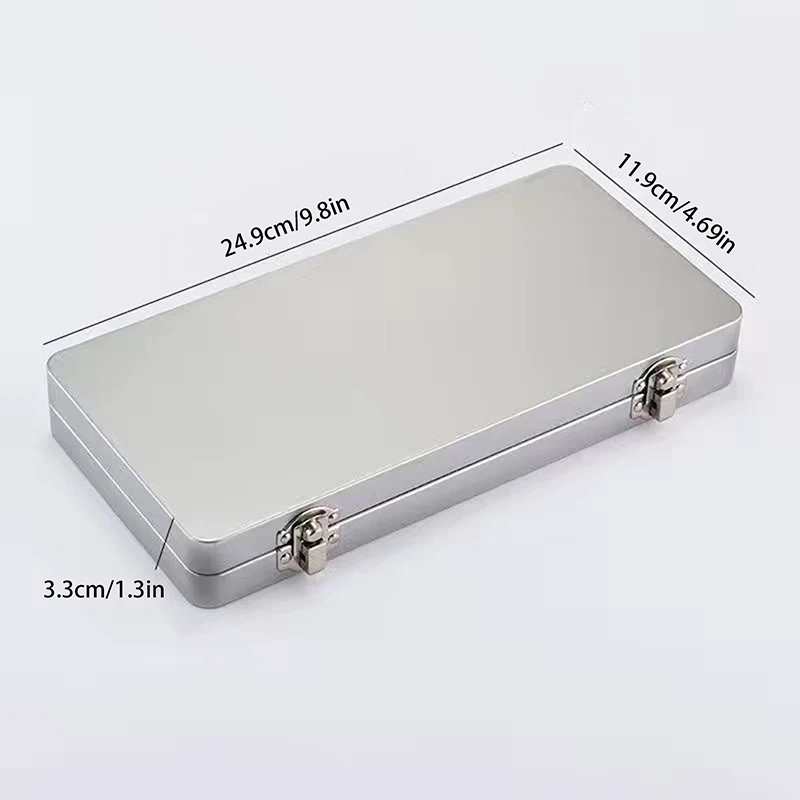 

Durable Flip Top Rectangular Organizer Classic Metal Storage Box With Lid For Cosmetics Stationery Office Supplies Display Case