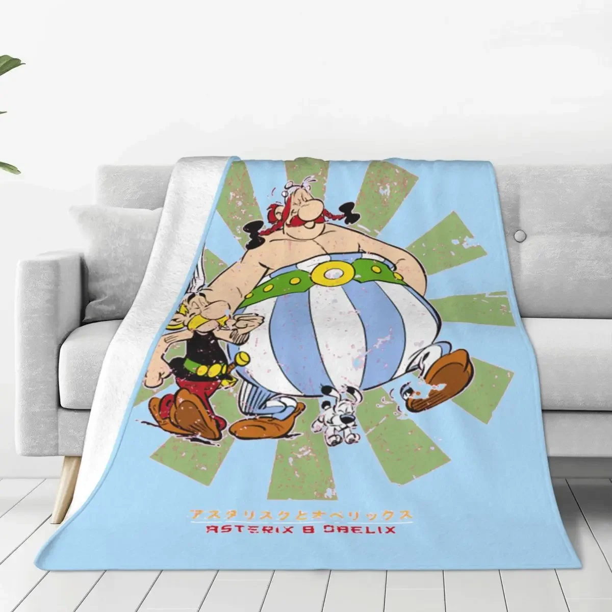 Asterix And Obelix Retro Japanese Blanket Flannel Decoration Multifunction Thin Throw Blankets for Bed Outdoor Rug Piece