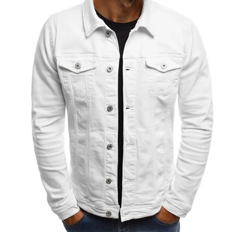 Men's Autumn Jackets 2023 Casual Fashion Versatile Slim Single Breasted Long Sleeve Solid Color Cardigan Button Work Denim Coat