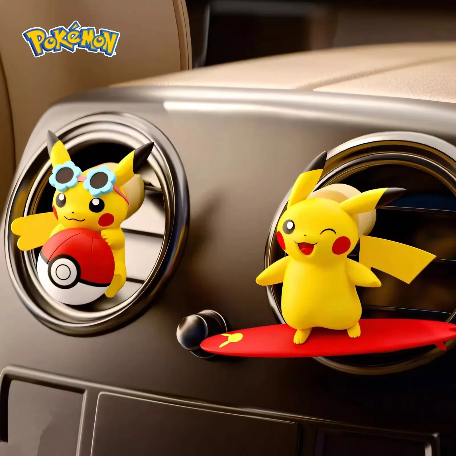 

Anime Toy Figure Pikachu Car AromatherapyAir Vent Spiral Clip Diffuser OrnamentCar Interior Decoration Supplies with Fragrance