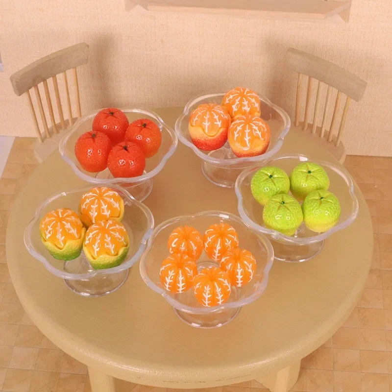 Dollhouse Mini Fruit Green Orange 1set Resin Miniature Simulation Model Home Decor Doll Accessories Crafts Decoration