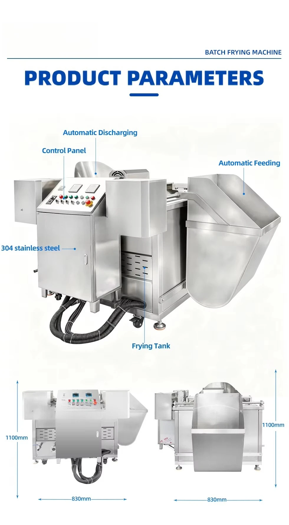 Automatic Cooking Fried Crispy Chicken Potato Fries Falafel Chips Fryer Batch Conveyor Groundnut Nut Deep Frying Machine - view 2
