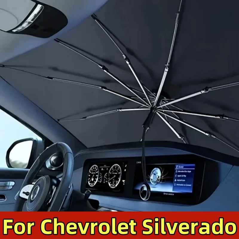 

Для Chevrolet Silverado солнцезащитный козырек на лобовое стекло автомобиля, устойчивая к царапинам ручка, солнцезащитный козырек на лобовое стекло-двухслойная ткань