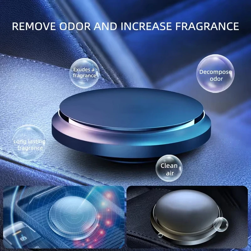 Rotating Car Solid Perfume Air Freshener Ornament Aromatherapy Decor With 2 Fragrances Auto Interior Deodorant