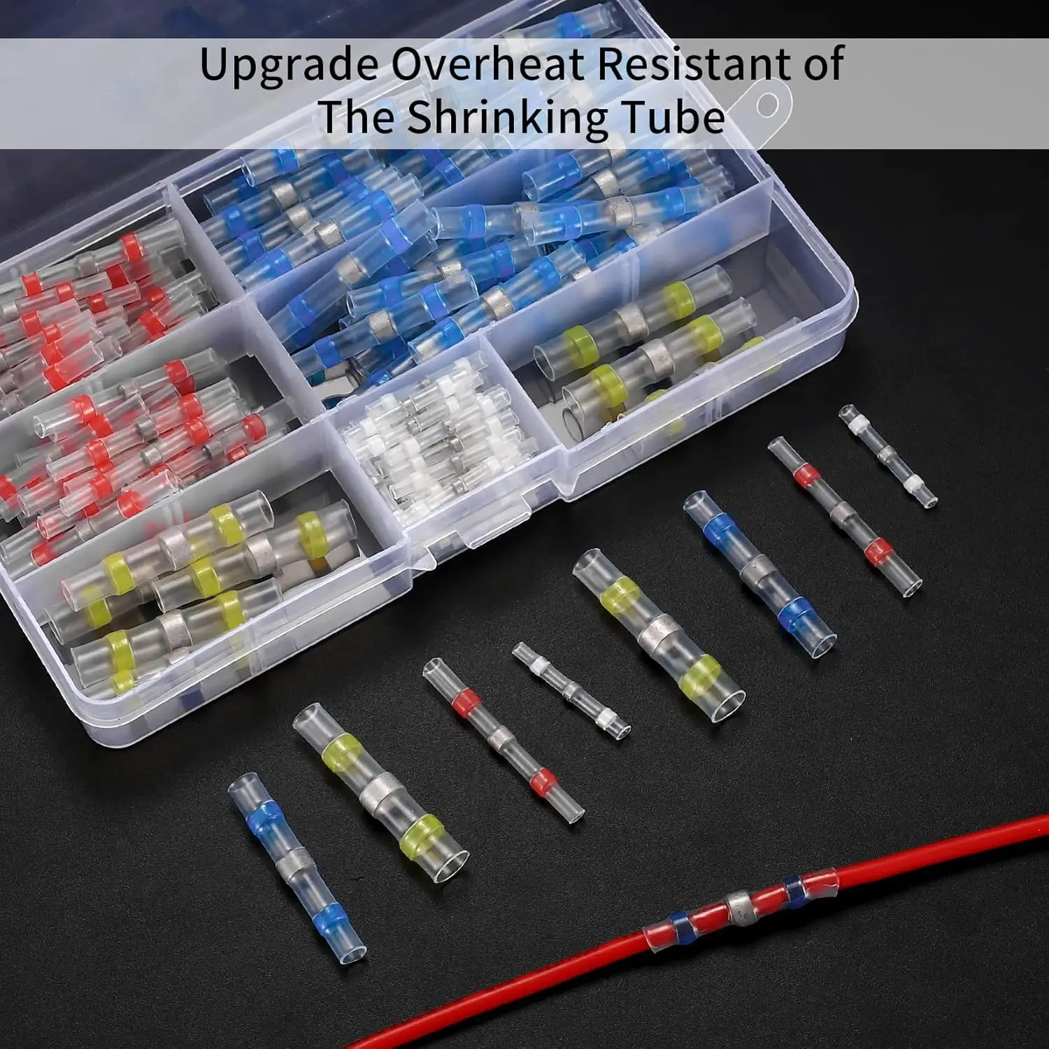 100 قطعة من موصلات أسلاك اللحام، مجموعة موصلات أسلاك المؤخرة المنكمشة بالحرارة، مقاومة للماء معزولة للحرارة، لصق مؤخرة اللحام