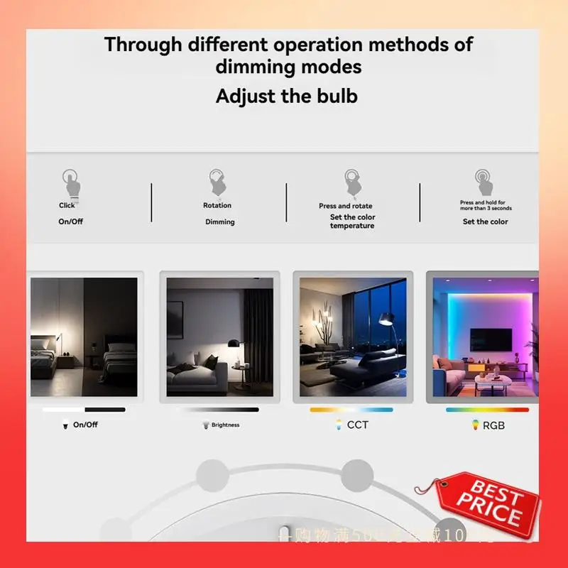 

ABNR Tuya Zigbee Smart Knob Switch Беспроводная кнопка сцены Контроллер Автоматизация с питанием от батареи с сценариями приложения Smart Life