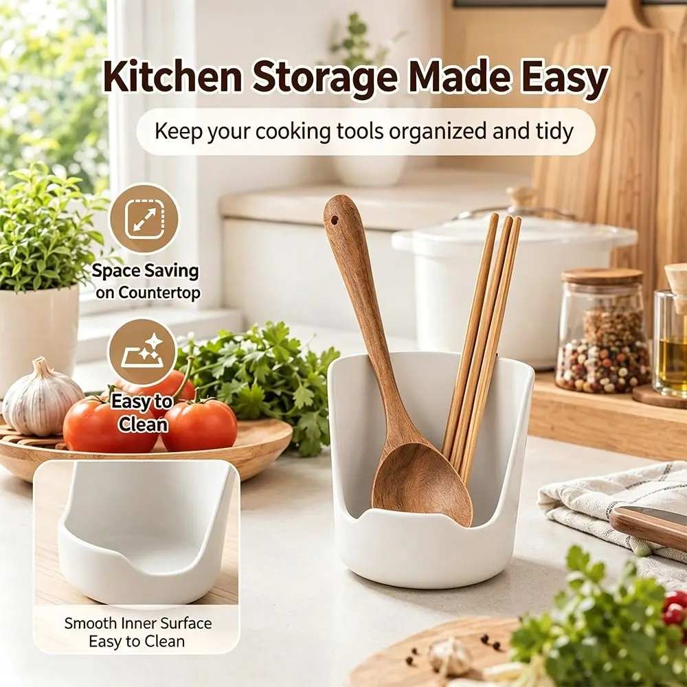 Non-Slip Pot Lid Holder Integrated Notches Heat Resistant Kitchen Utensil Holder Stable Base Spoon Rest Kitchen Countertop