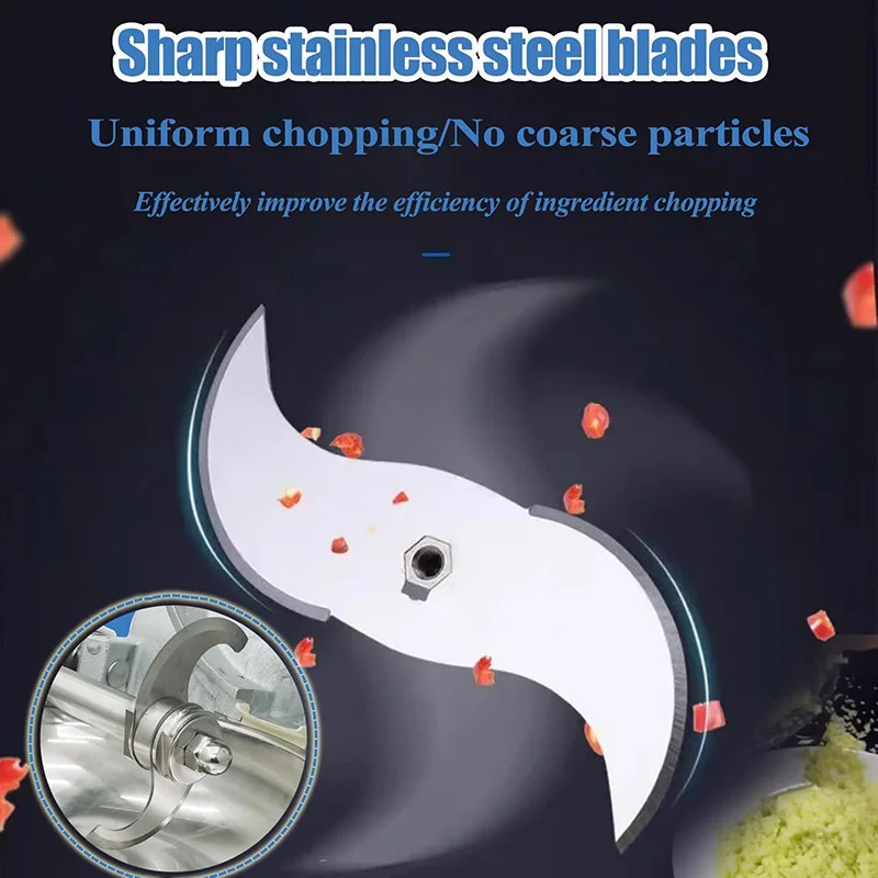 منتج أغذية كهربائي تجاري 110 فولت 5.5L قاطعة طعام من الفولاذ المقاوم للصدأ لقطع اللحوم والخضروات والزنجبيل والثوم