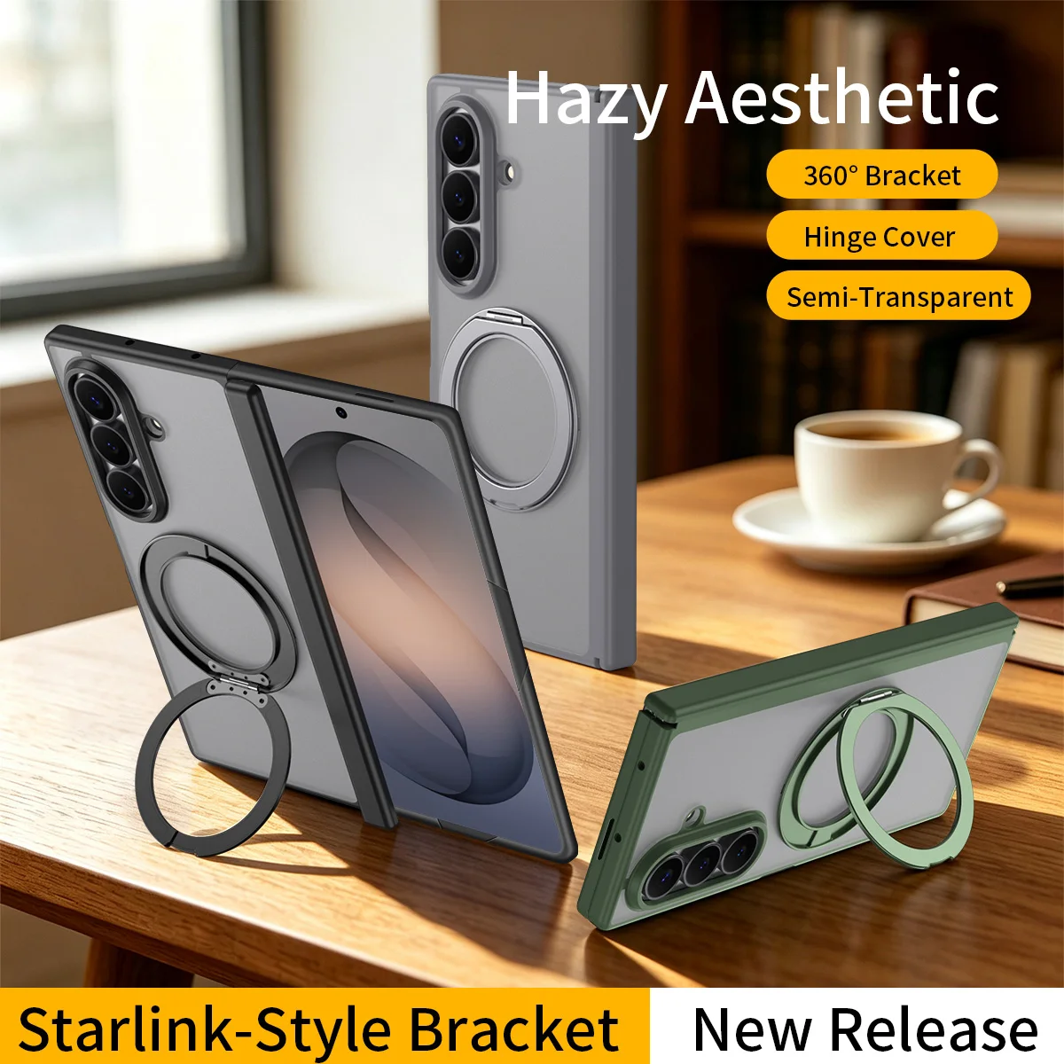 Luxury Matte 360 Degree Rotating Magnetic Bracket Phone Case, for Samsung Galaxy Z Fold 8 Wide 7 6 5 4 Screen Protector Cover
