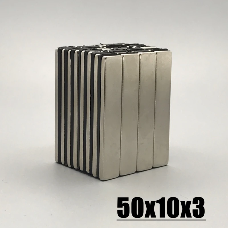 50x10x3mm Magnet 2-100pcs 50*10*3mm Magnet Accessory N35 NdfeB Neodymium Permanent Magnetic Imanes Magnet Fridge Magnets