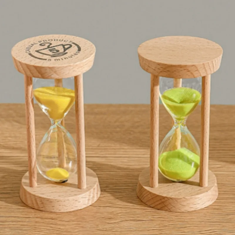 5 Minutes Mini Wooden Hourglass Sand Clock Creative Northern Europe Modern Desktop Decoration Timers Sandglass Art Kitchen Gifts