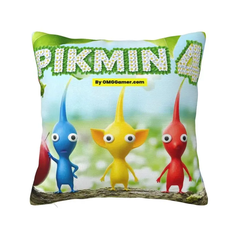 Games Pikmins 4 Cartoon Cushion Cover Pikmins Strategic Video Soft Modern Pillow Home Decoration