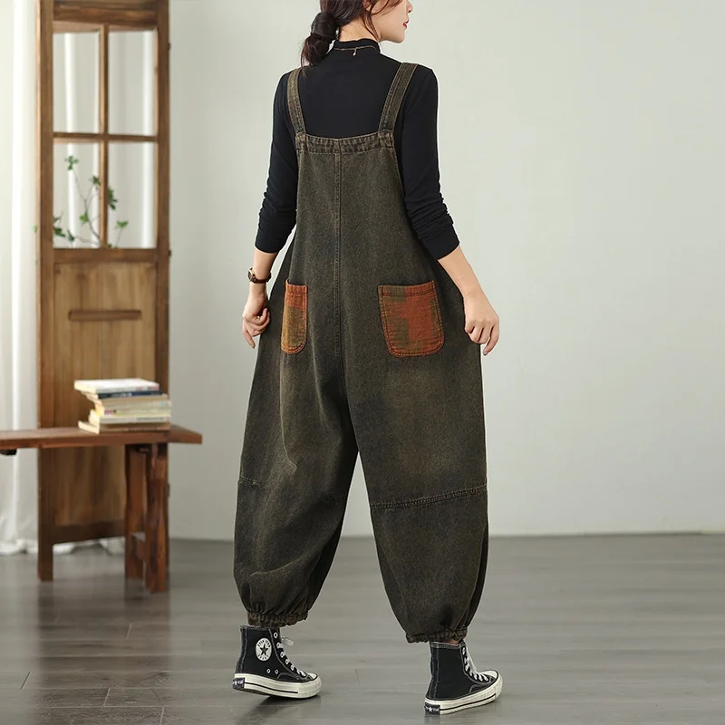 Retro haftowane, miękkie jeansy z szerokimi nogawkami, codzienne spodnie z wysokim stanem, mieszanka bawełny i poliestru, plus size, wyszczuplające, etniczne spodnie.