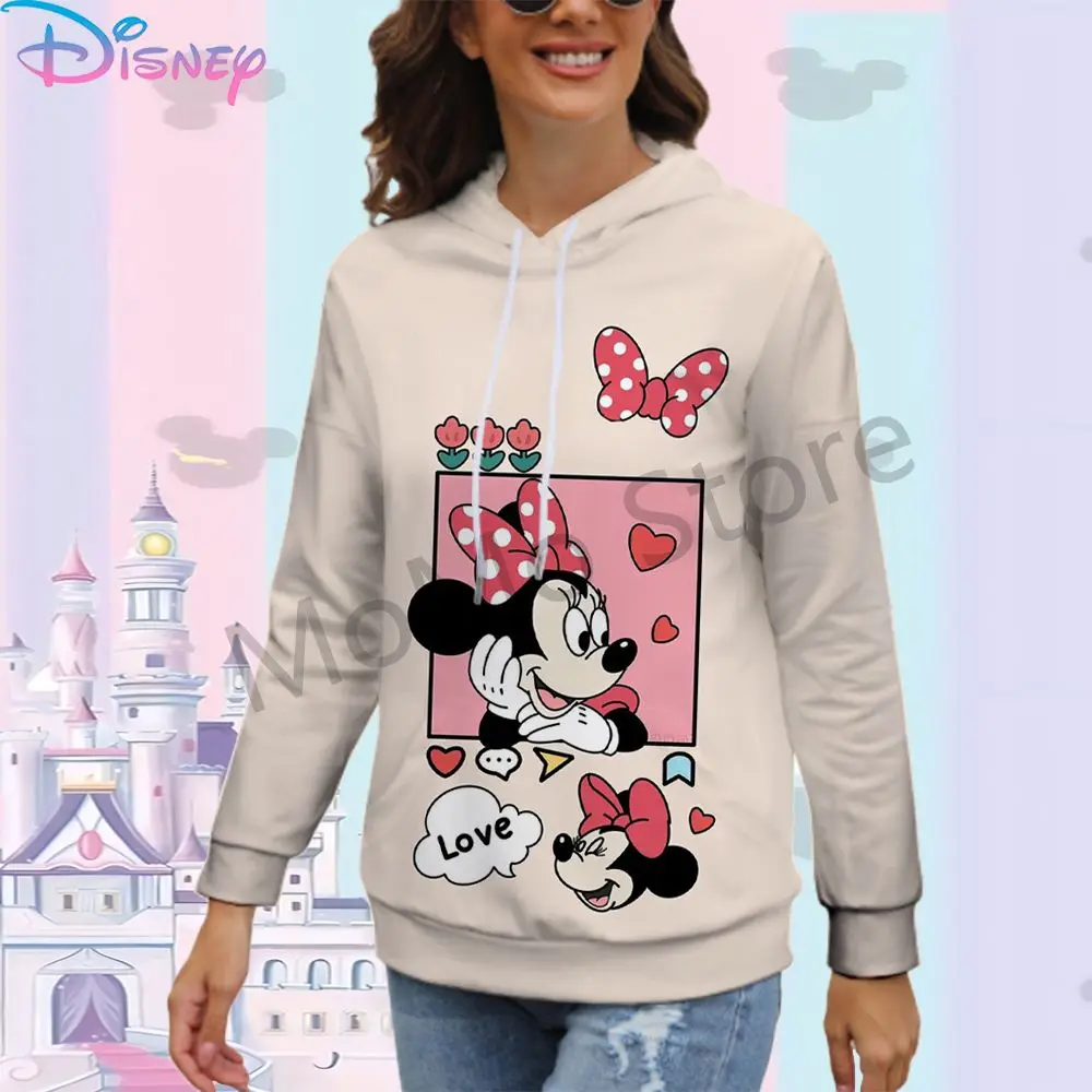 Disney Mickey Mouse Men's Women's Hoodies Streetwear S-3XL Black Hoodie Youthful Woman Clothes Kawaii 2024 Sweatshirts New Y2k