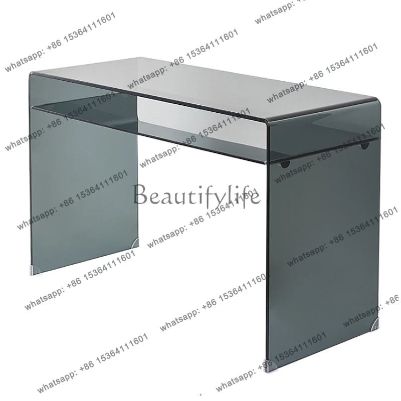 

High-Grade Double-Layer Glass Desk Office Computer Book Home Small Apartment Simple Design Dressing Table