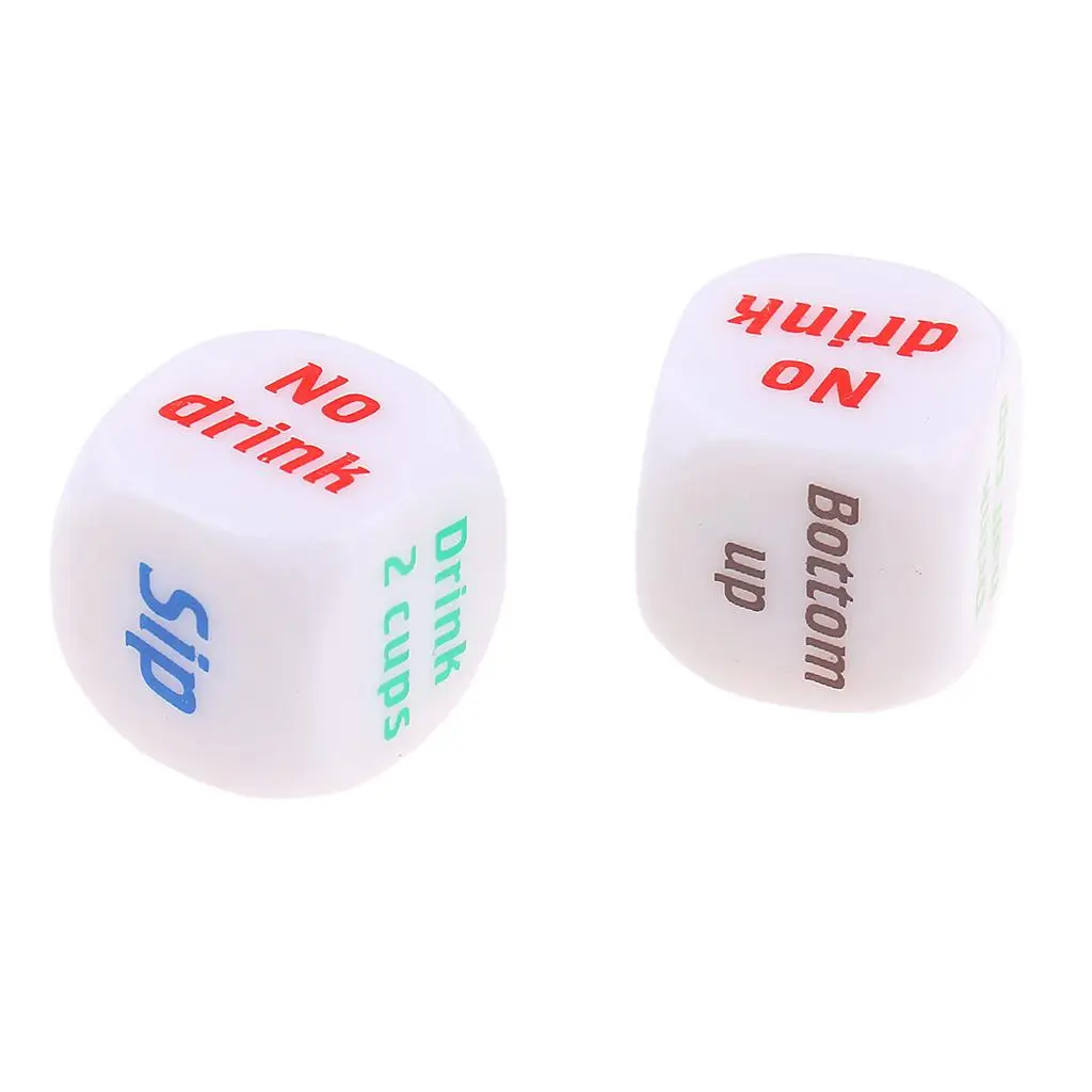 2-6pack 2Piece Creative Drinking Decider Game Dice Six Sided D6 for Pub Bar Beer