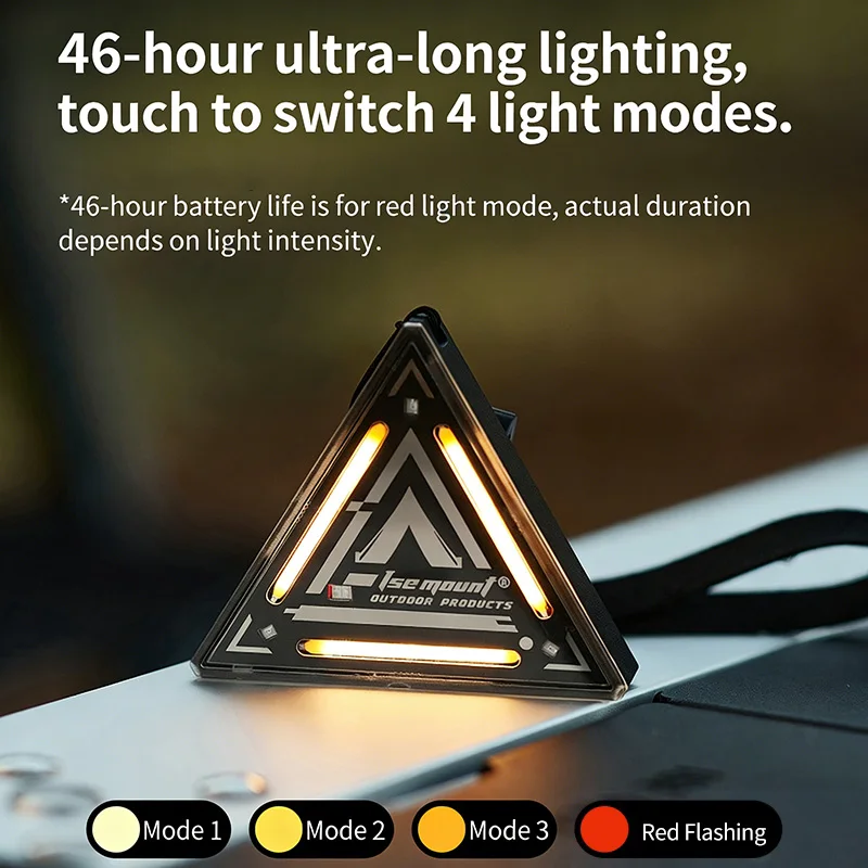 

Уличный треугольный сигнальный светильник, многофункциональный ночной ходовой фонарь, ночная езда на велосипеде, задний фонарь для кемпинга, окружающий свет