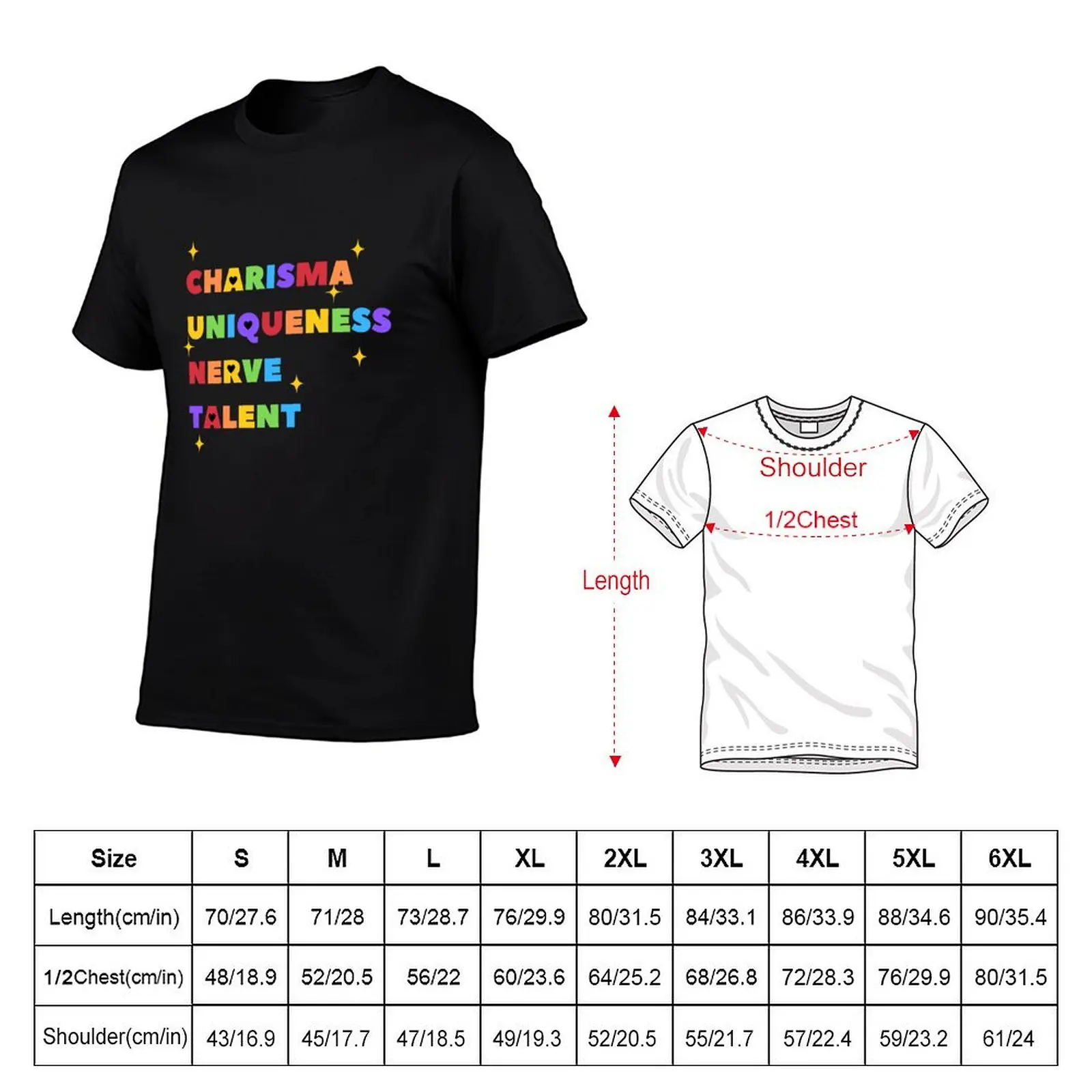 Charisma, uniqueness, nerve and talent - Rainbow heart T-Shirt Lightweight Gym Training T-Shirt
