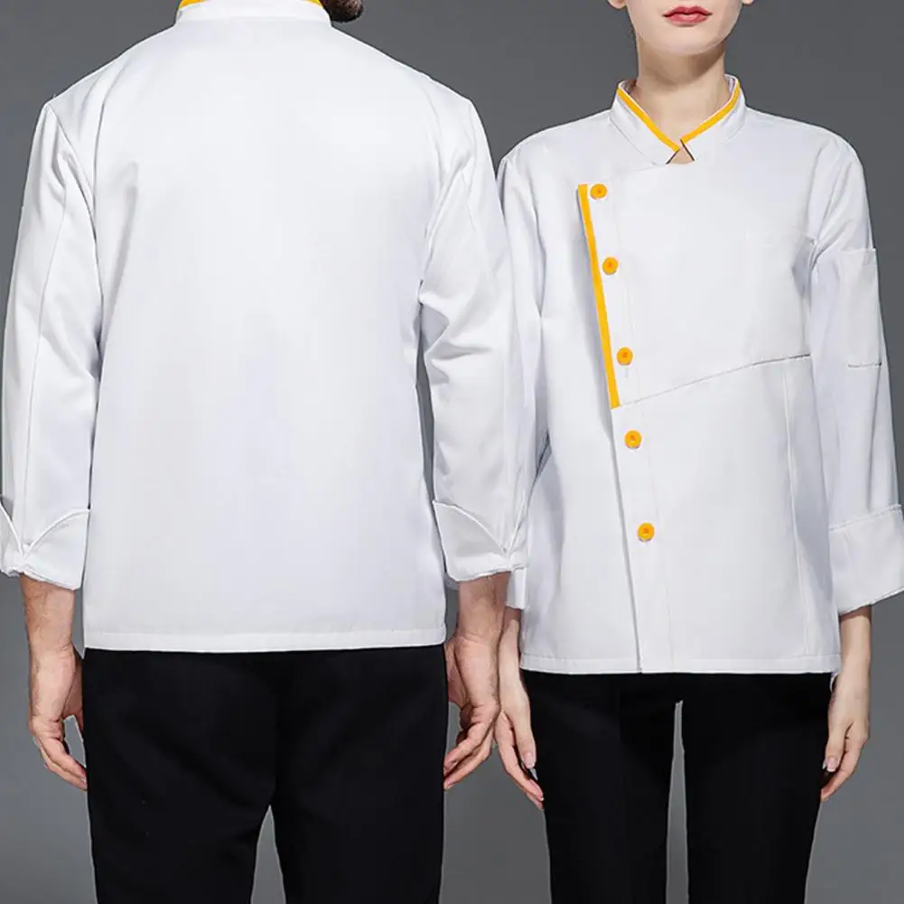 Sweat-wicking Chef Jacket Breathable Chef Coat Stain-resistant Chef Uniform for Kitchen Restaurant Short for Cooks for Comfort