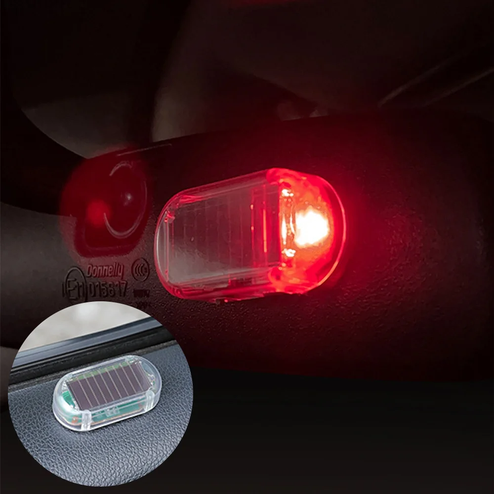 

Автомобильный поддельный светильник безопасности на солнечной энергии, универсальный предупредительный светодиодный светильник, сигнальная лампа, противоугонная сигнальная стробоскопическая сигнальная система безопасности