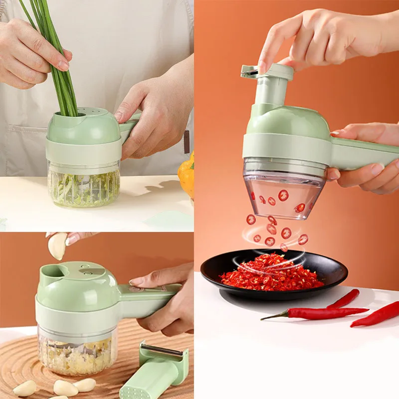 Wireless Rechargeable electric vegetable chunkable garlic pepper slyger V5-87